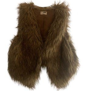 LF Rumor Boutique Brown Faux Fur Cropped Vest
